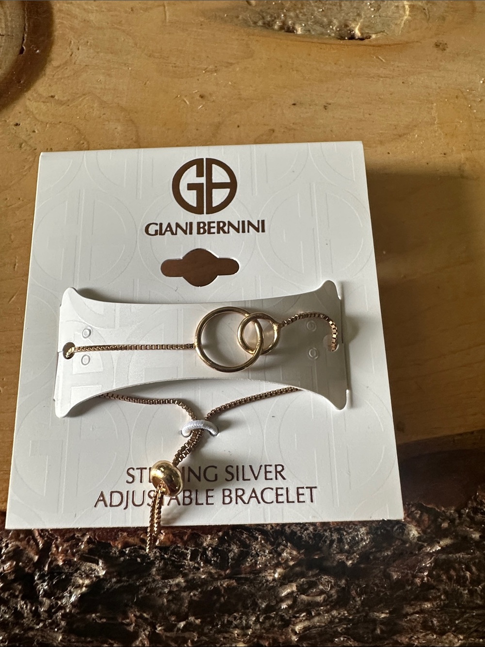 Giani Bernini  Gold sterling silver Interlocking Circle Adjustable Bracelet